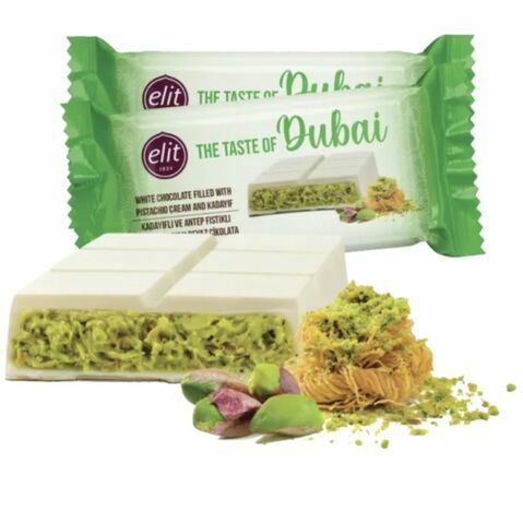 Barre de chocolat blanc de Dubaï à la pistache