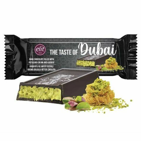 Barre de chocolat noir Pistache Dubaï 30g