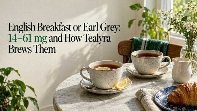 English Breakfast and Earl Grey tea cups